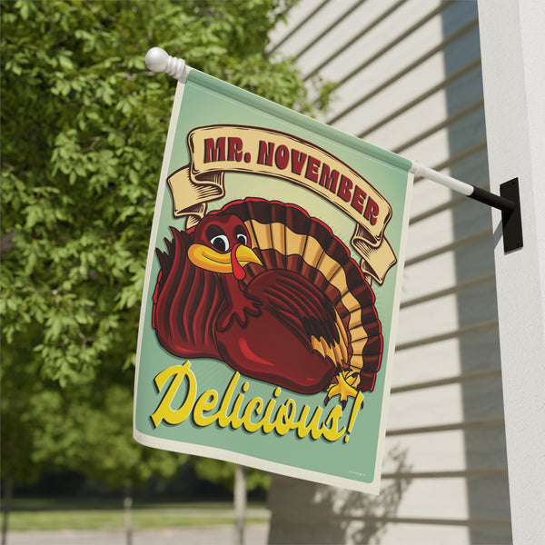 Mr. November Turkey Funny Thanksgiving Yard Flag