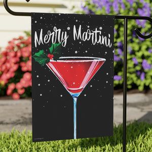 merry martini christmas yard flag
