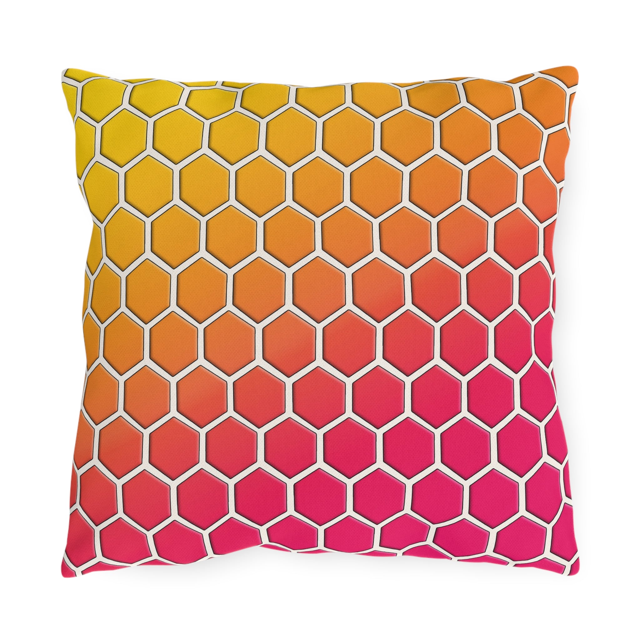 Honeycomb Rainbow Spring Outdoor Throw Pillow