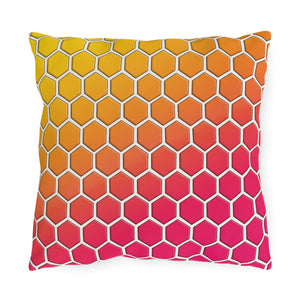 throw pillow with 'Honeycomb Rainbow Spring Outdoor' design