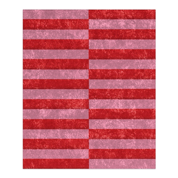 red pink striped decorative blanket holiday home decor