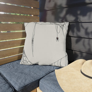 throw pillow with 'Hanging Spider' design
