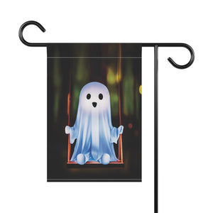 Cute Swinging Ghost Decor Halloween Yard Flag