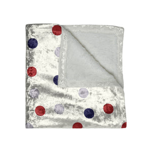 Soft sherpa blanket with 'Patriotic Polka Dots Chic Shimmering Throw' design