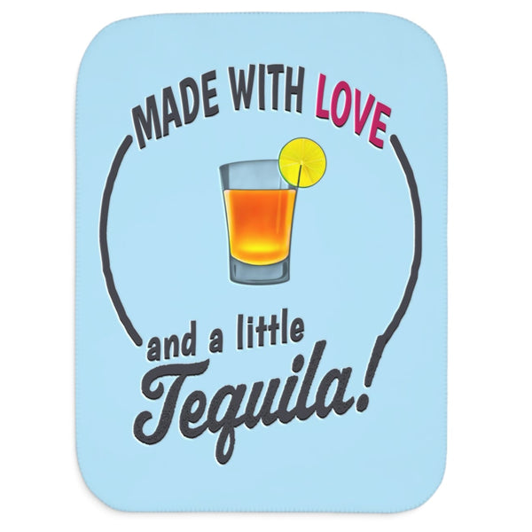 Made with Love Cute Sherpa Baby Blanket Pink