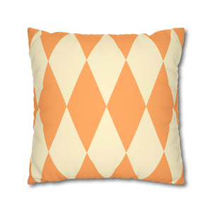 Reversible Orange Harlequin Pillow Cover