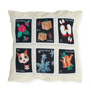 throw pillow with 'Classic Christmas Outdoor Holiday Decor' design