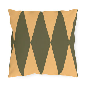 Green Yellow Diamond Indoor Outdoor Throw Pillow
