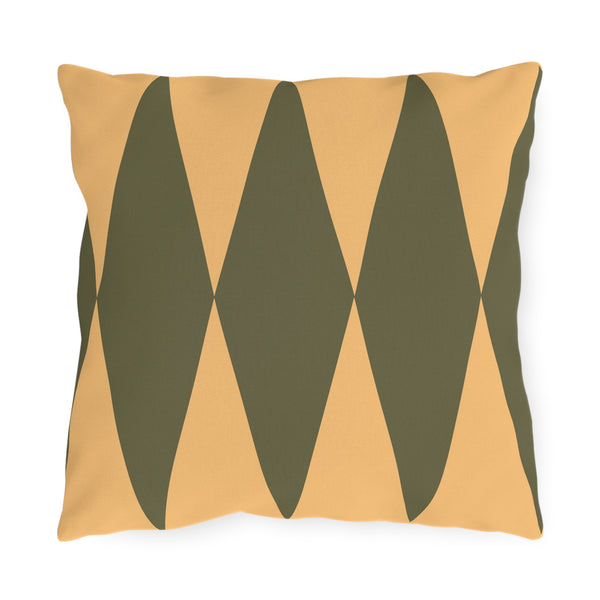 Green Yellow Diamond Indoor Outdoor Throw Pillow