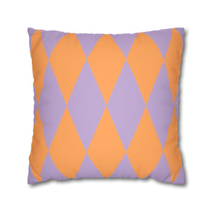 Reversible Purple Harlequin Pillow Cover