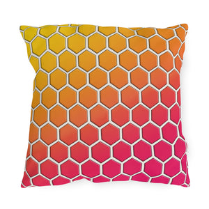 throw pillow with 'Honeycomb Rainbow Spring Outdoor' design