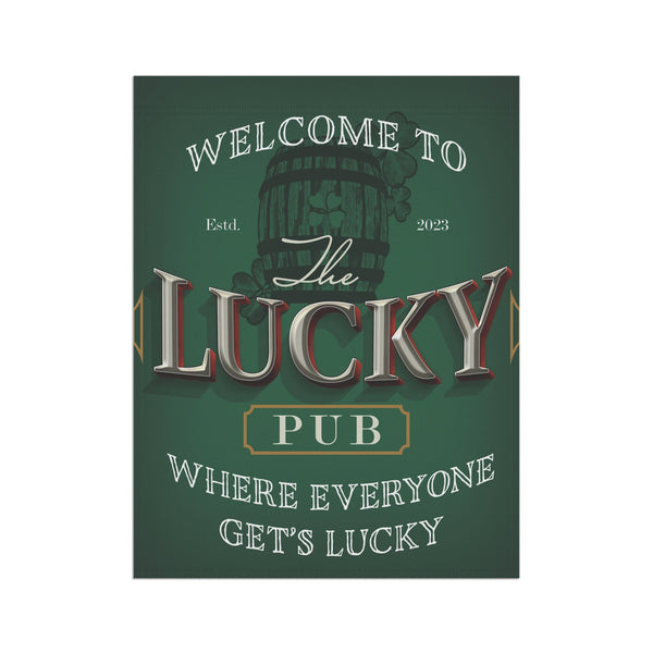 Lucky Pub Irish St. Patrick's Yard Flag
