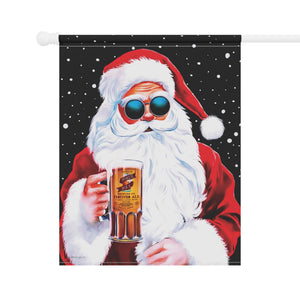 Garden flag with 'Groovy Santa Funny Christmas' design