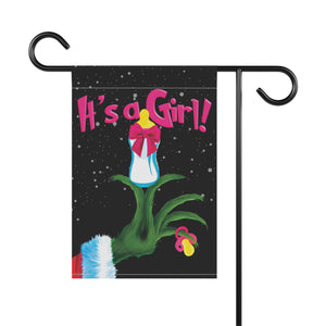 Grinch Baby Announcement Flag - Cute Holiday Yard Decoration | Weatherproof