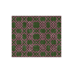 Green & Pink Geometric Decorative Throw Blanket
