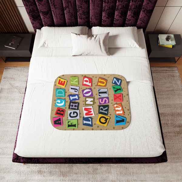 ABC Paper Letters Soft Sherpa Baby Blanket