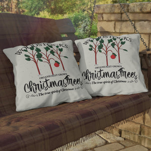 throw pillow with 'Charlie Brown Christmas Outdoor' design