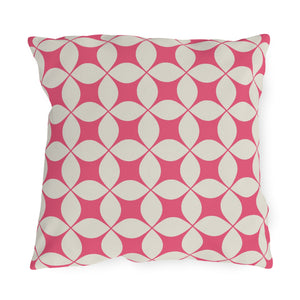 Pink & White Art Deco Indoor Outdoor Pillow