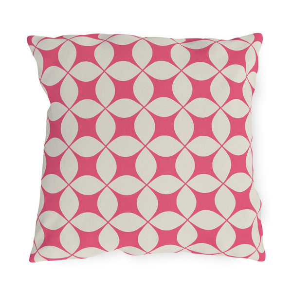 Pink & Ivory Art Decor Indoor Outdoor Throw Pillow