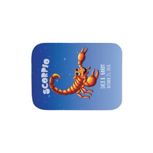 Soft sherpa blanket with 'Personalized Scorpio Zodiac | Custom Gift' design