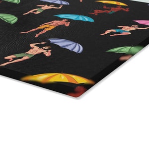 It's Raining Men Glass Cutting Board