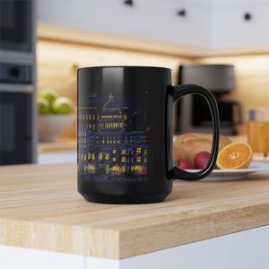 mug with 'Starry Night Washington DC Art' graphic on a white background