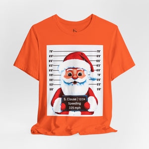 Arrested Santa Mug Shot Funny Christmas T-Shirt