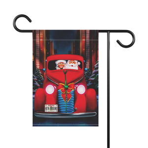 Garden flag with 'Santa Date Night Cute Christmas' design
