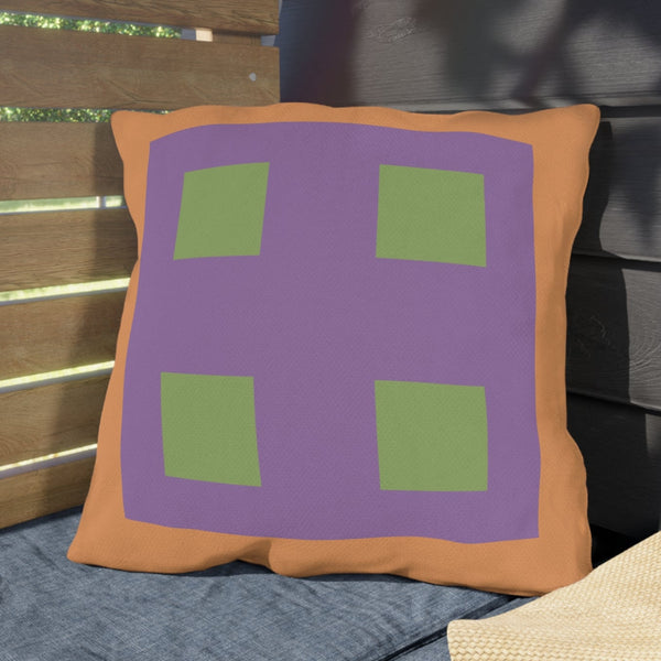 Pastel Orange Green Purple Indoor Outdoor Pillow