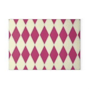 Pink and Cream Diamond Glass home decor item
