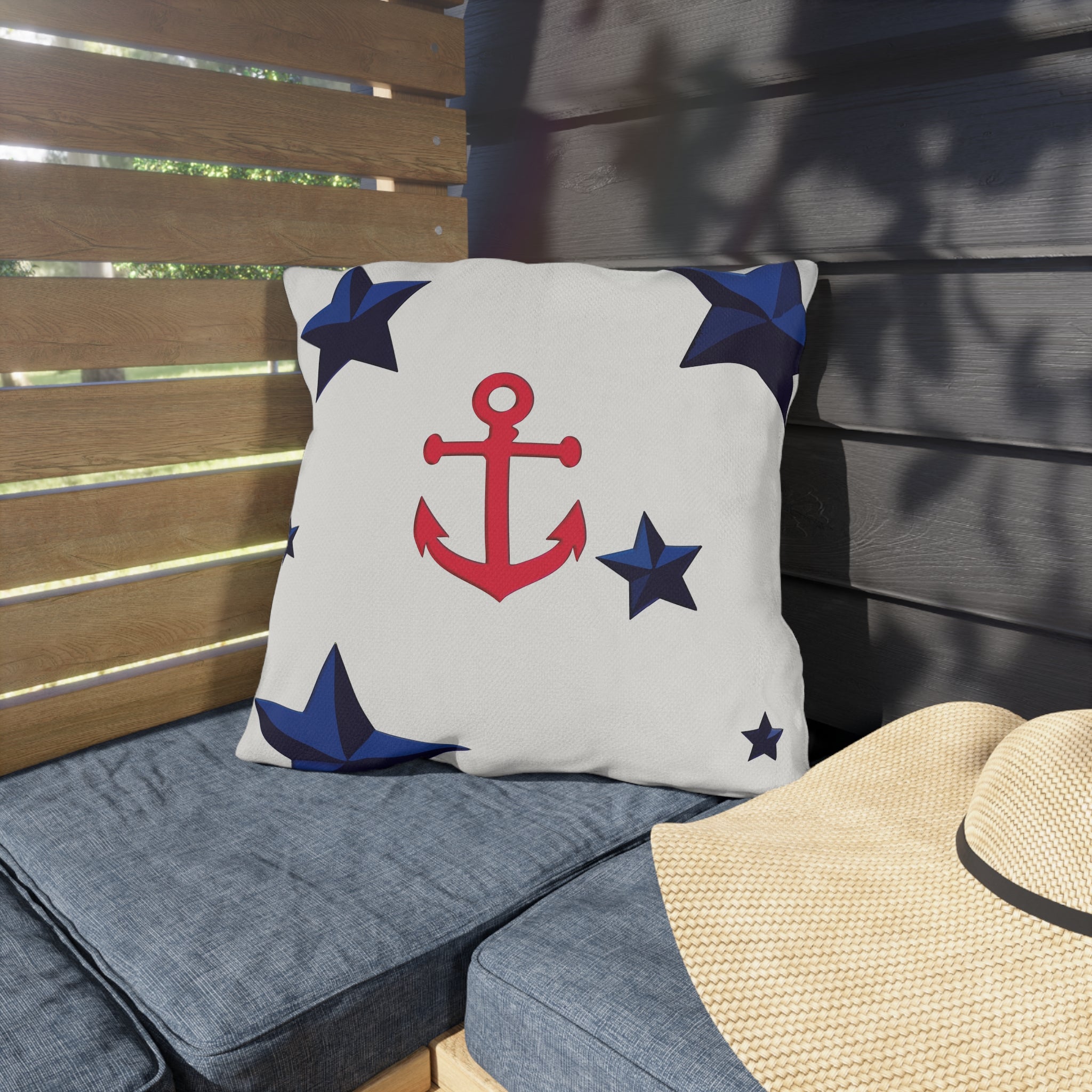 Nautical Patriotic Decor Outdoor Indoor Accent Pillow