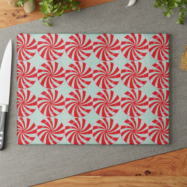 Candy Cane Peppermints Christmas Cutting Board