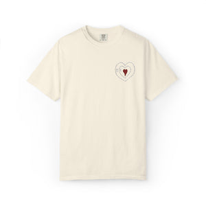 Embroidered Grinch Heart Holiday Comfort Colors® T-Shirt