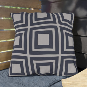 throw pillow with 'Behr Sapphire Blue Blocks Outdoor' design
