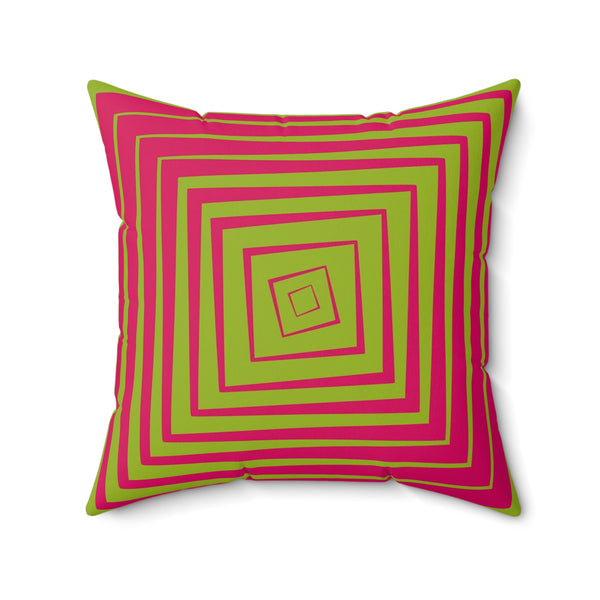 Pink & Green Reversible Retro Throw Pillow