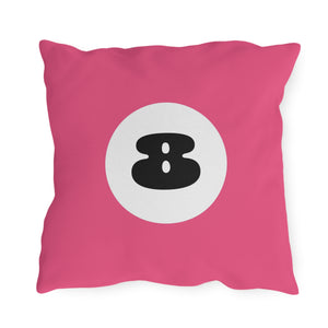 throw pillow with 'Pink 8 Ball' design