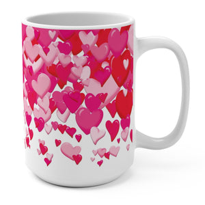 pink hearts love coffee mug 15oz