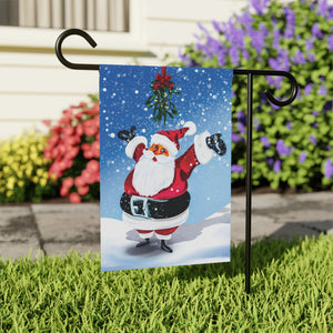 Mistletoe Santa Seasonal Holiday Yard Flag