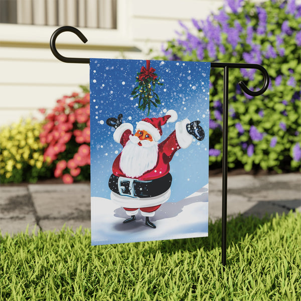 Mistletoe Santa Seasonal Holiday Yard Flag