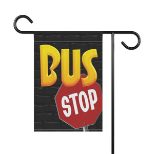 Garden flag with 'School Bus Children's Stop Sign' design