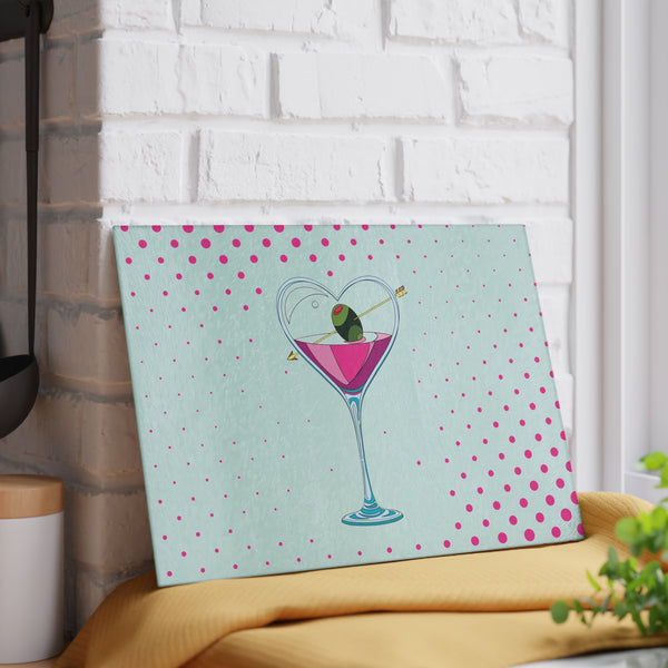 Love Cupids Martini Glass Cutting Board