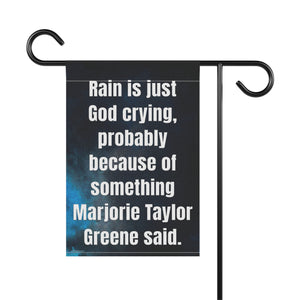 Garden flag with 'Sarcastic Political Quote Funny Politics' design
