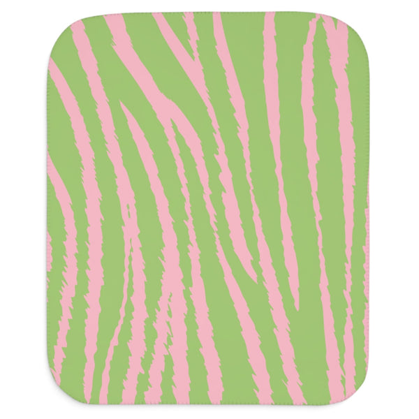 pink and green animal print stylish baby blanket