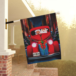 Garden flag with 'Santa Date Night Cute Christmas' design