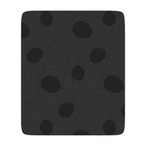 Black Polka Dot Soft Sherpa Throw Blanket