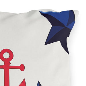 throw pillow with 'Nautical Patriotic Decor Outdoor Indoor' design
