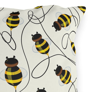 Buzzing Bees Indoor Outdoor Spring Accent Pillow