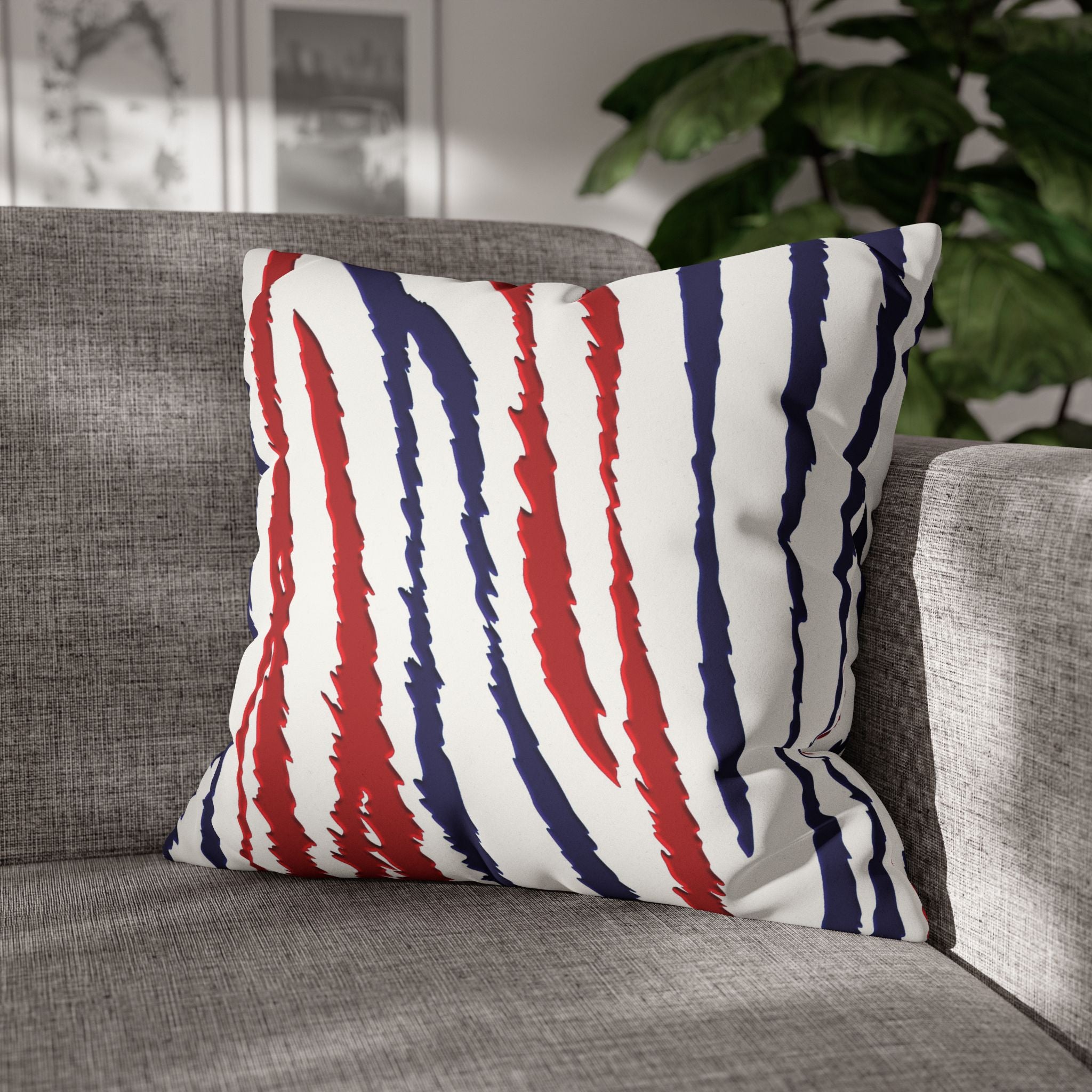 Red White Blue Animal Print Patriotic Soft Pillow Cover