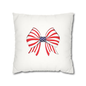 throw pillow with 'Chic Patriotic 4th of July Soft Accent Cover' design