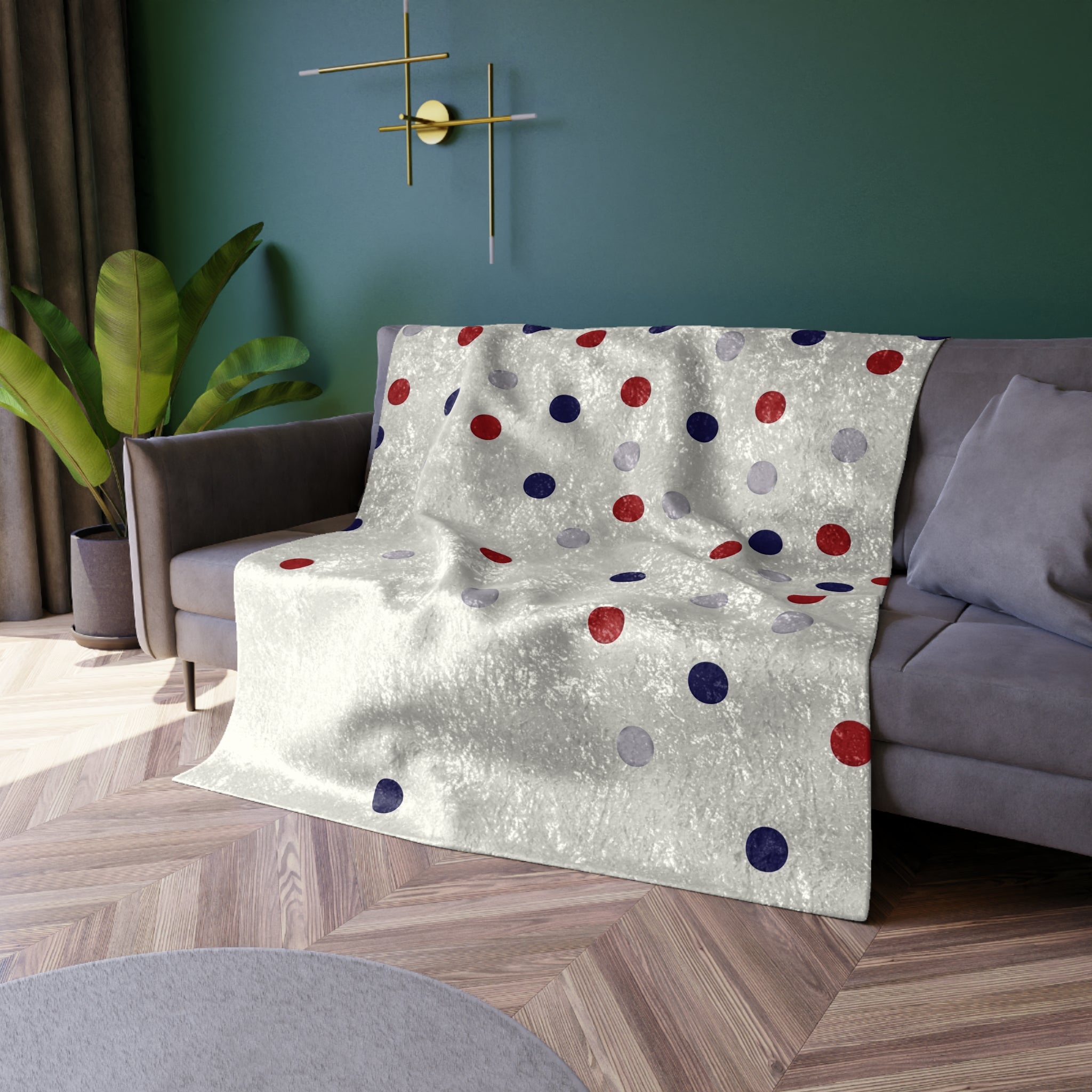 American Polka Dots Patriotic Chic Shimmering Throw Blanket